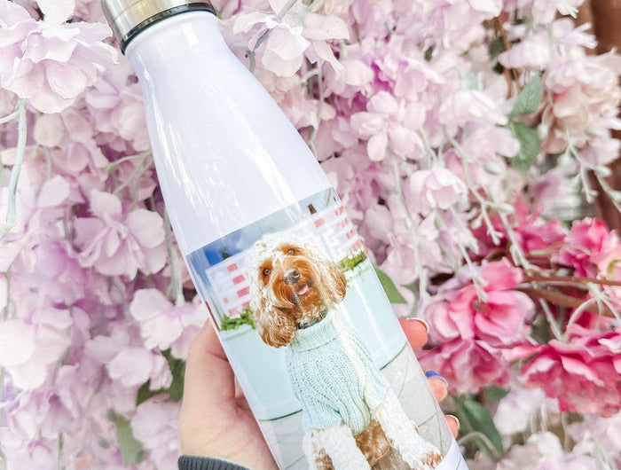 Personalised Water Bottle - Optional Text - Boho Photo
