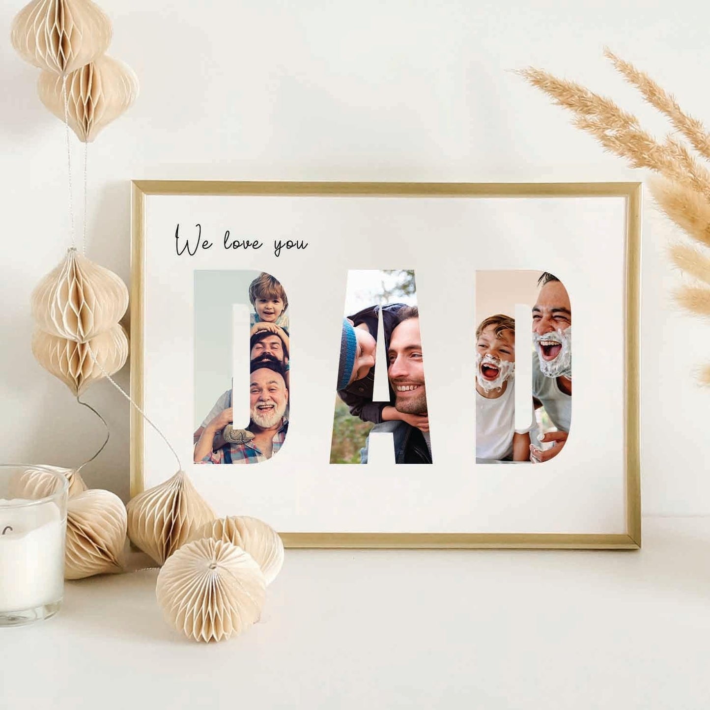 Dad Collage - with optional message - 3 imagesBoho Photo
