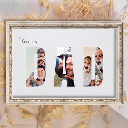 Dad Collage - with optional message - 3 images - Boho Photo