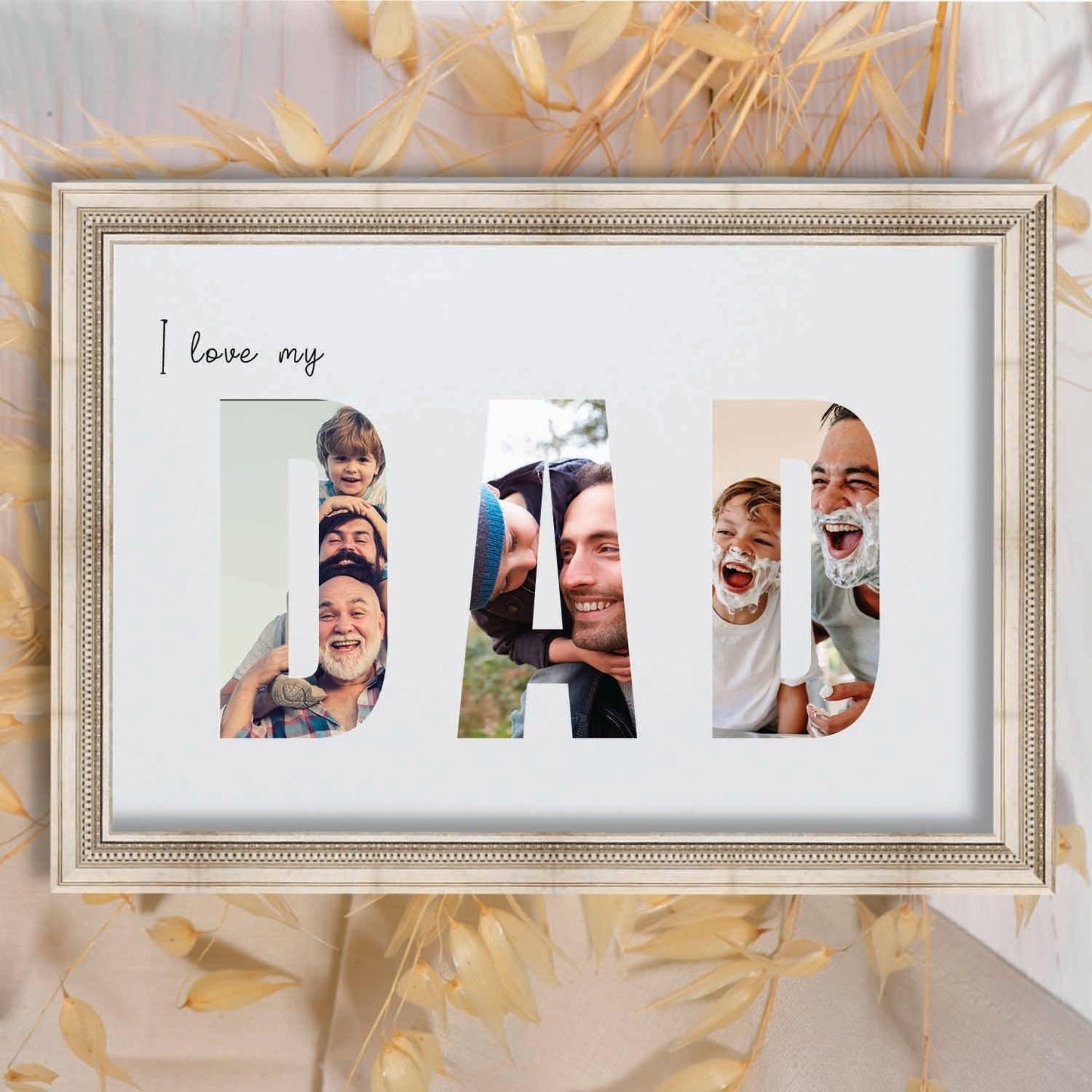 Dad Collage - with optional message - 3 imagesBoho Photo