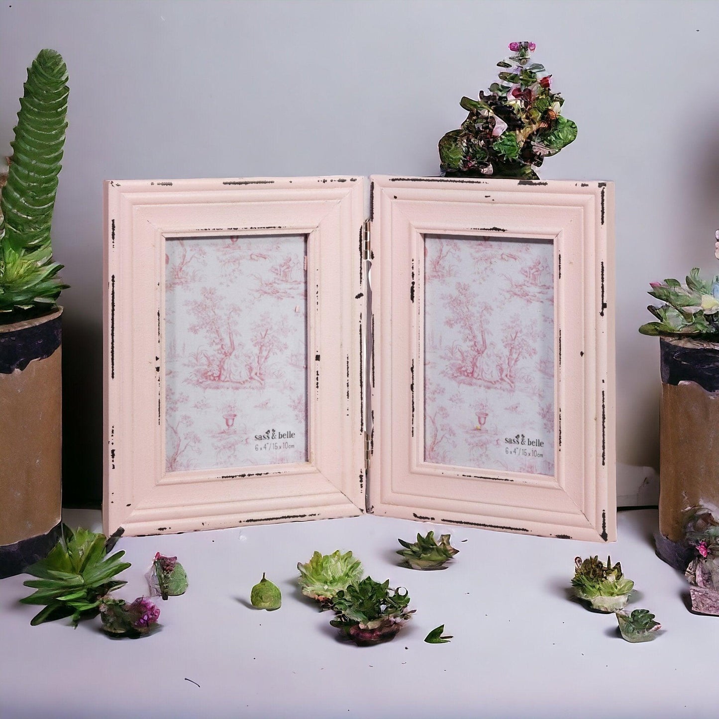 Delilah Double Photo Frame Pink - 4x6in (10x15cm) - Boho Photo
