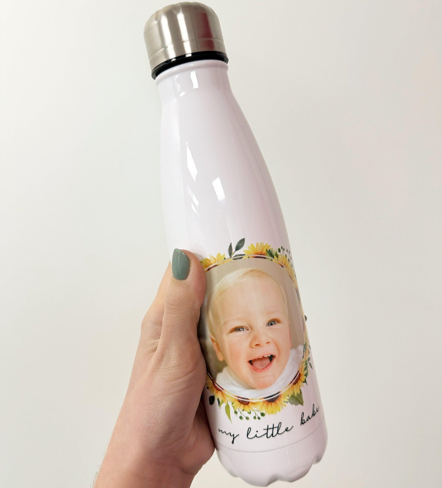Sunflower Personalise Photo Gift - Water BottleBoho Photo
