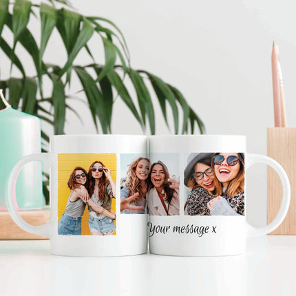 3 Photos & Message - Personalised Photo MugBoho Photo