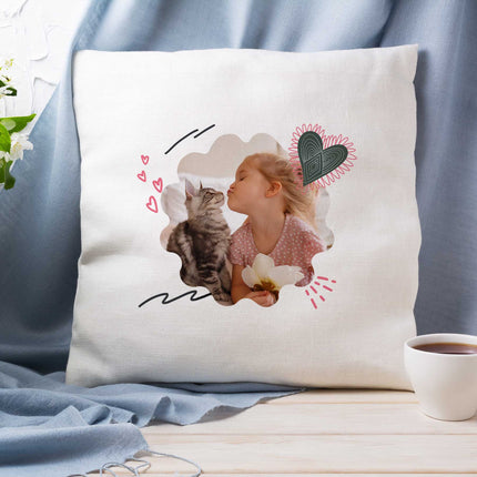Personalised Photo Cushion - Heart Design