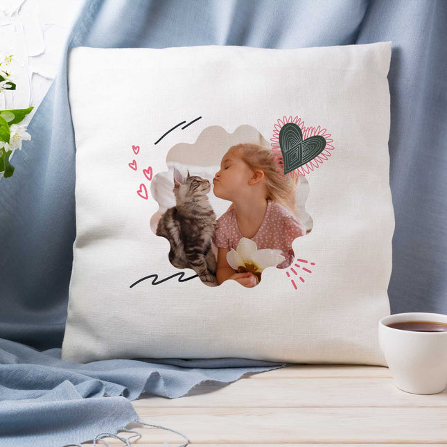 Personalised Photo Cushion - Heart Design