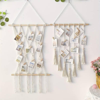 Boho Style Macrame Hanging Photo Wall DecorationFramesBoho Photo