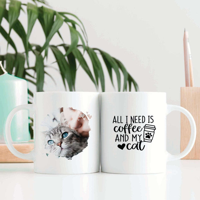 Cat & Coffee - Personalised Photo MugMugsBoho Photo