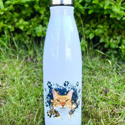 Cat Paws Personalised Photo Gift - Water Bottle - Boho Photo