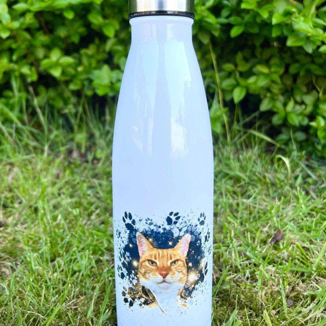 Cat Paws Personalised Photo Gift - Water Bottle - Boho Photo