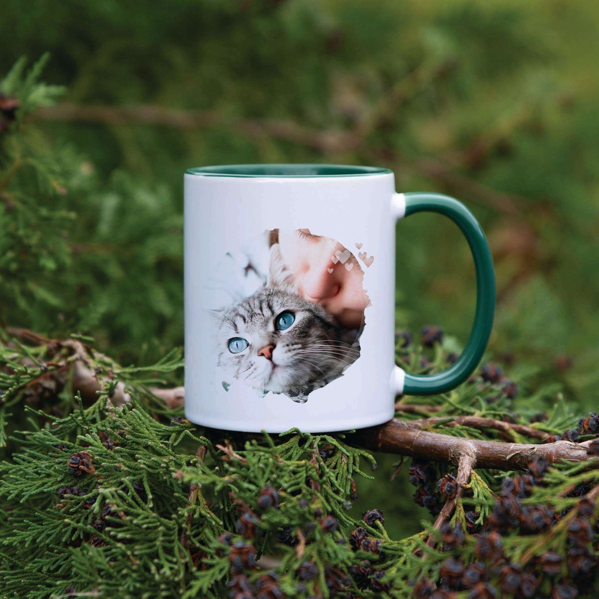 Cat & Tea - Personalised Photo Mug - Boho Photo