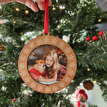 Circle Wooden Christmas Tree Decoration - With PhotoBoho Photo
