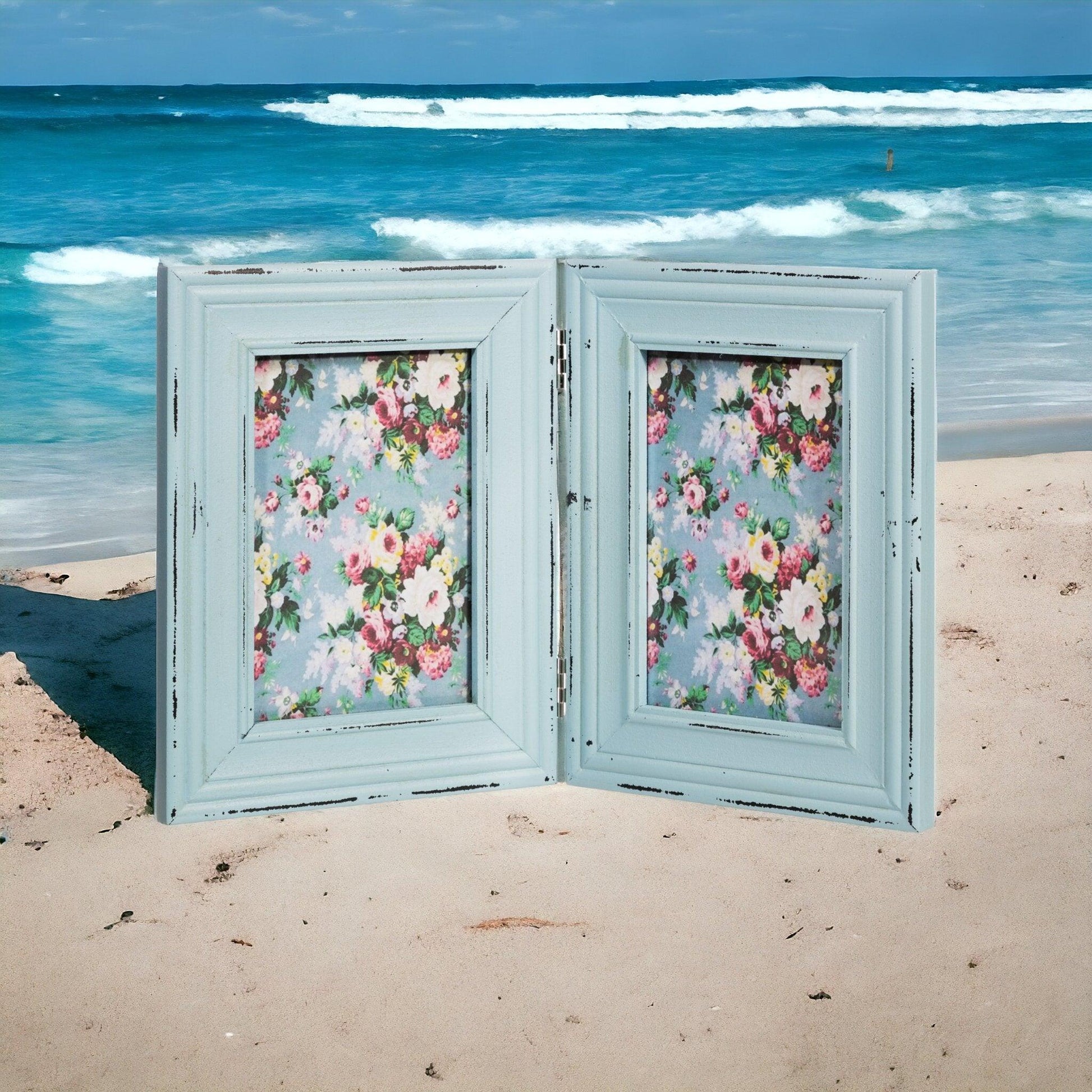 Delilah Double Photo Frame Blue - 4x6in (10x15cm)FramesBoho Photo