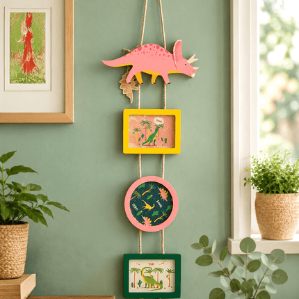 Dinosauria Triple Hanging Photo FramesMulti Aperture FrameBoho Photo