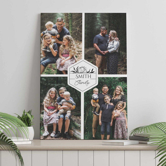 Family Canvas - 4 images - 12x16in (30x40cm) - Boho Photo