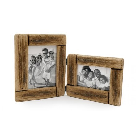 Folding Wooden Frame6x4 Twin FrameBoho Photo