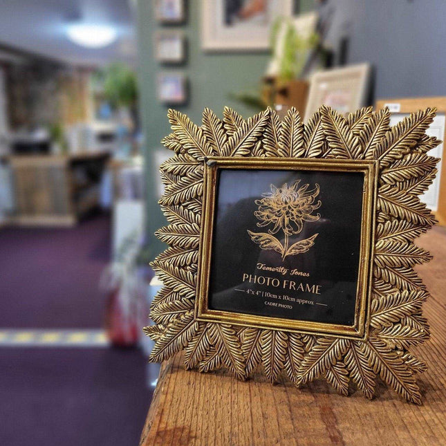 Gold Leaf Photo Frame - 4x4in (10x10cm) - Boho Photo