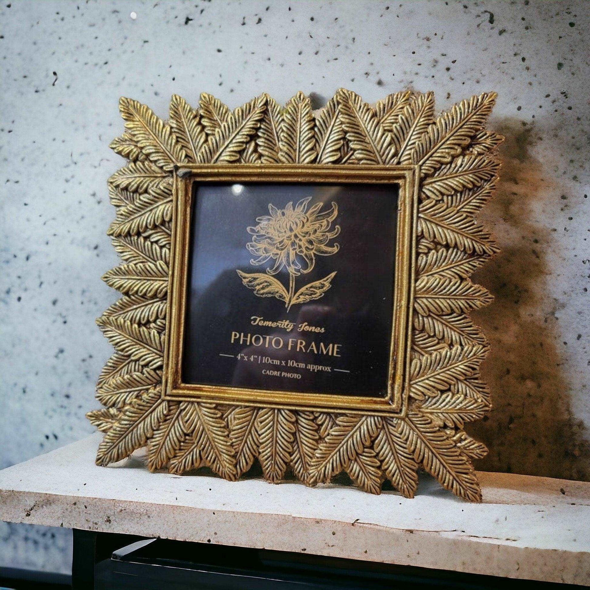 Gold Leaf Photo Frame - 4x4in (10x10cm) - Boho Photo