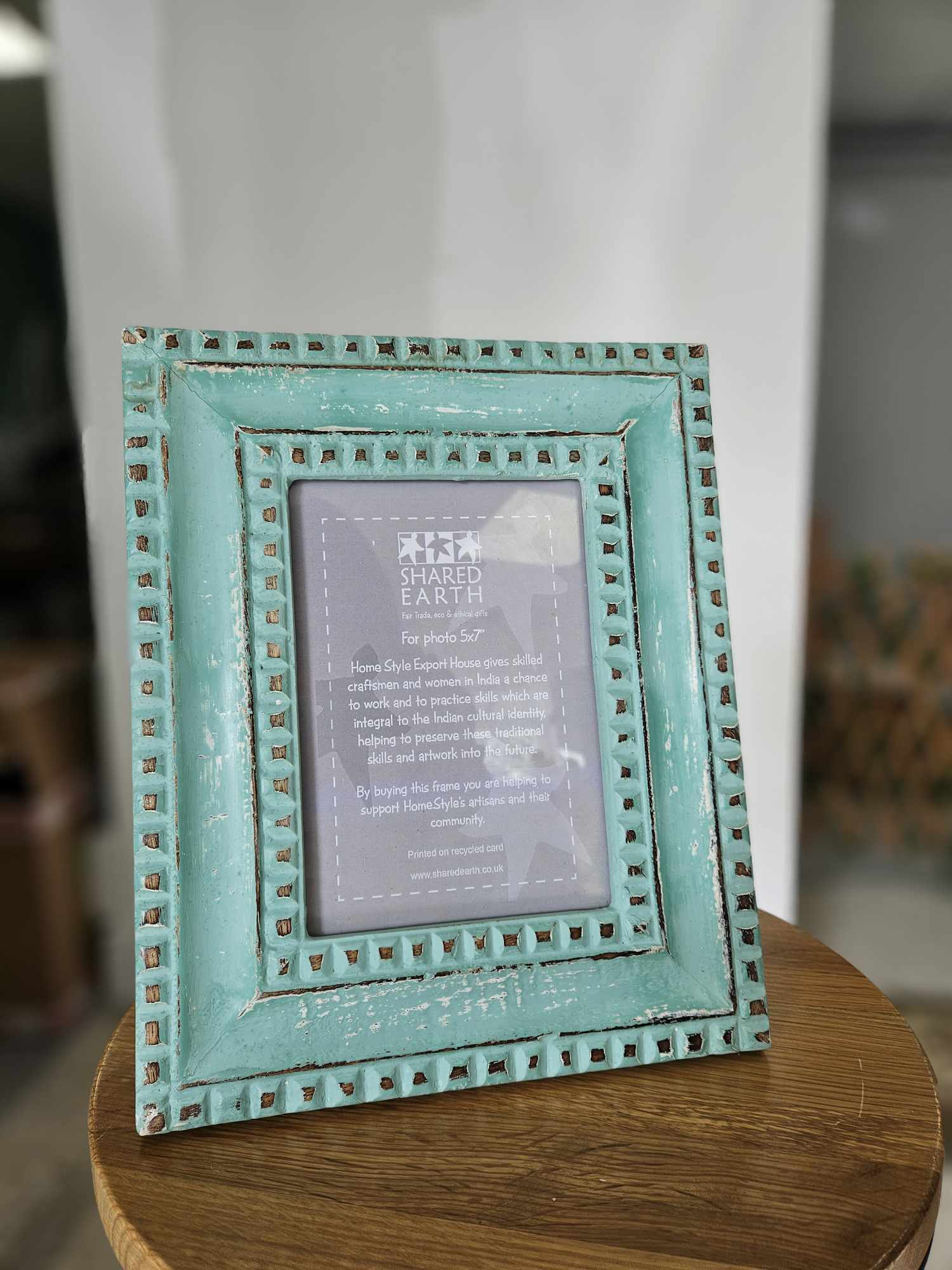 Hand Carved Mango Wood Frame Lime Green for 5 x 7FramesBoho Photo