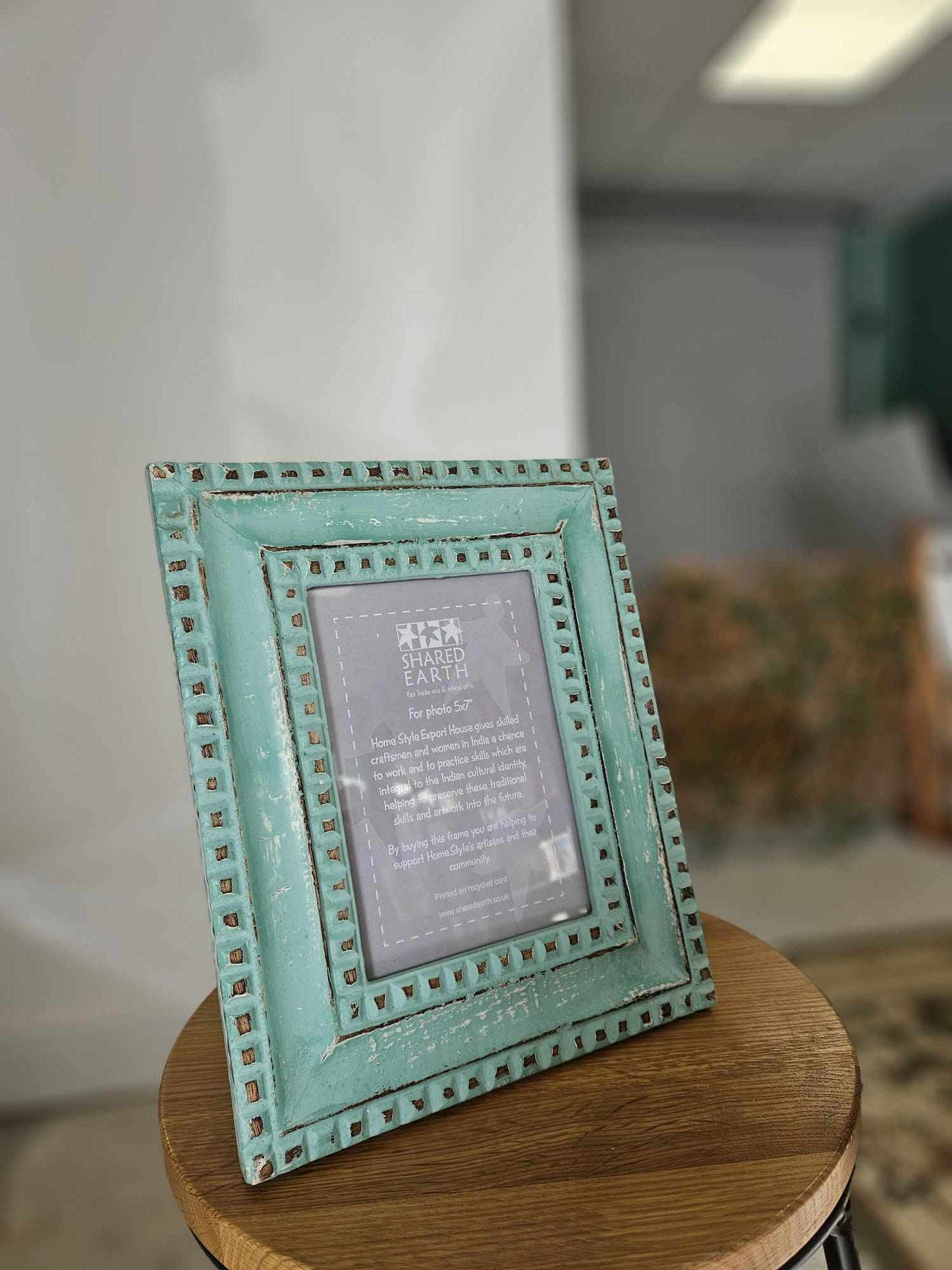 Hand Carved Mango Wood Frame Lime Green for 5 x 7FramesBoho Photo