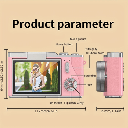 HD Digital Selfie - Flip Camera for Students - 3 Colours availableDigital CameraBoho Photo