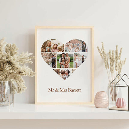 Heart Shaped Collage Poster with Your Text/MessageBoho Photo