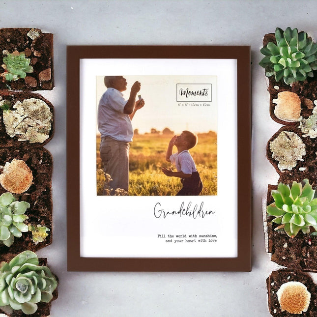 Moments Photo Frame - Grandchildren - 6x6in (15x15cm) - Boho Photo