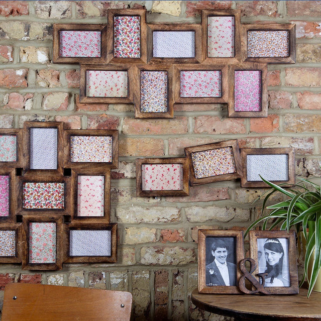 Multi Aperture Frame - Mango Wood - Holds 9 PhotosMulti Aperture FrameBoho Photo