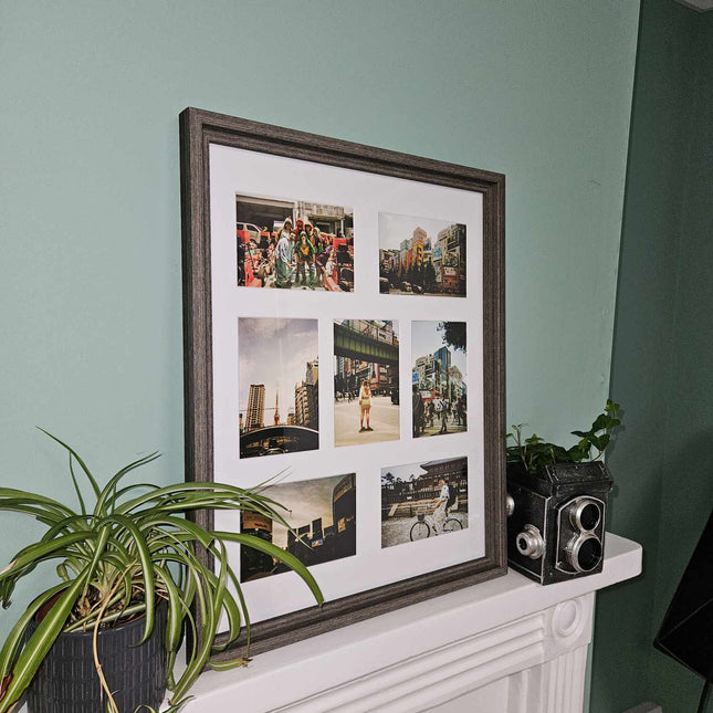 Multi Aperture Mounts - White - 20x16 for image size 6x4 (x7)Multi Aperture FrameBoho Photo