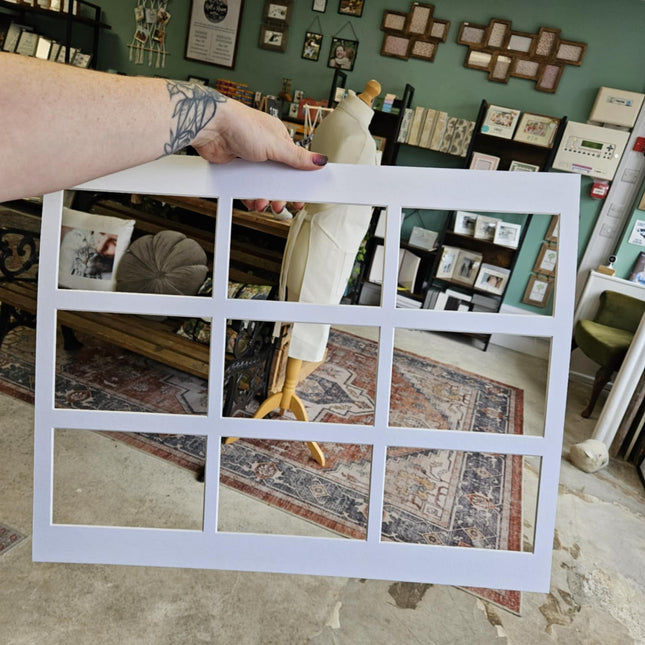Multi Aperture Mounts - White - 20x16 for image size 6x4 (x9)Multi Ap MountBoho Photo