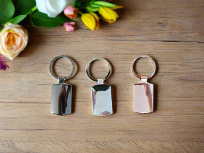 Oblong Metal Keyring - Rose Gold - Boho Photo