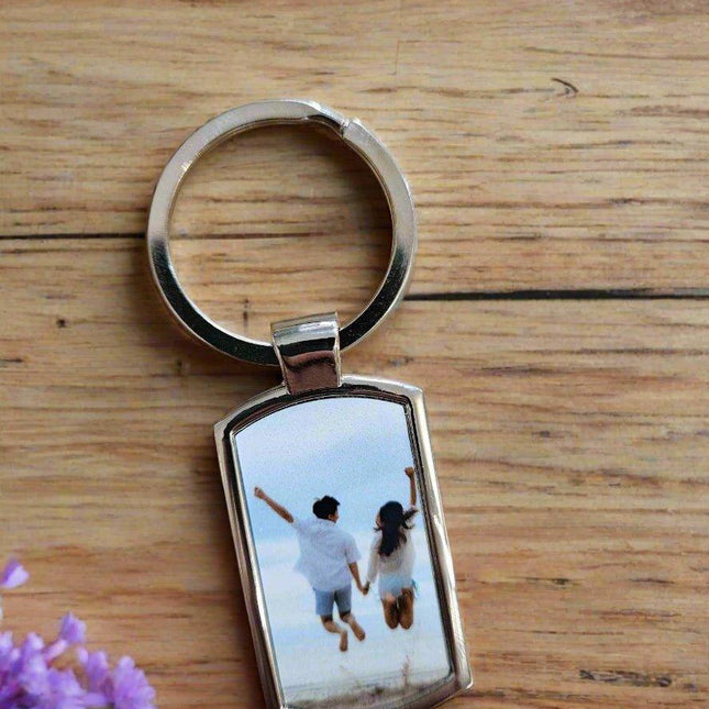 Oblong Metal Keyring - Silver