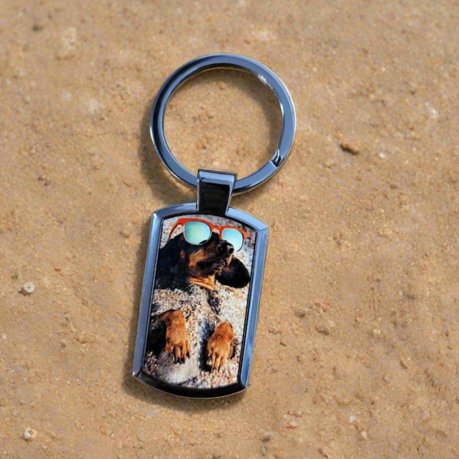 Oblong Metal Keyring - Smoked Black
