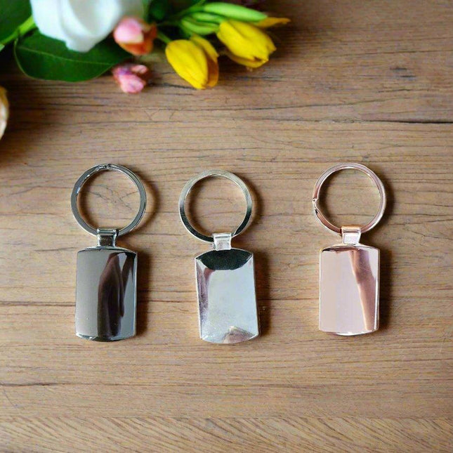 Oblong Metal Keyring - SilverKeyringBoho Photo