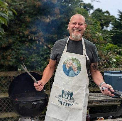 Personalised Apron with Pocket - Optional Text - Boho Photo