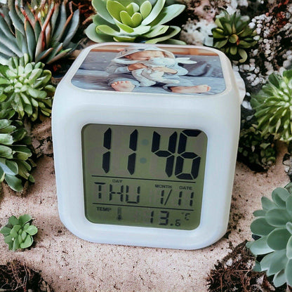 Personalised Colour Changing Alarm Clock - Boho Photo