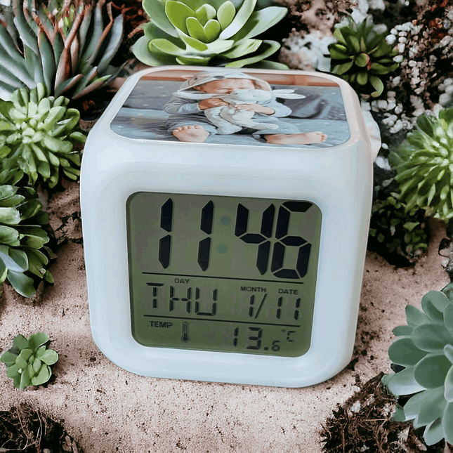 Personalised Colour Changing Alarm ClockAlarm ClockBoho Photo