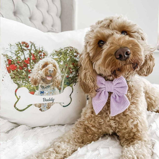 Personalised Photo Cushion - Dog & Bone DesignPhoto GiftsBoho Photo