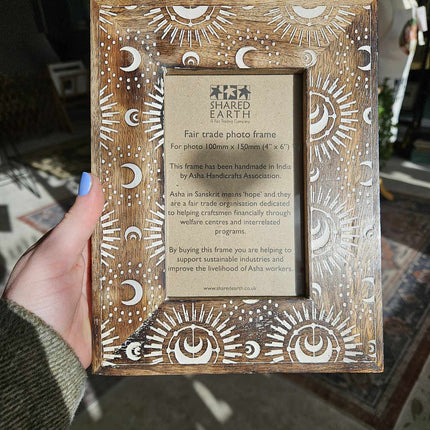 Photo Frame Mango Wood Moon Design - 6x4FramesBoho Photo