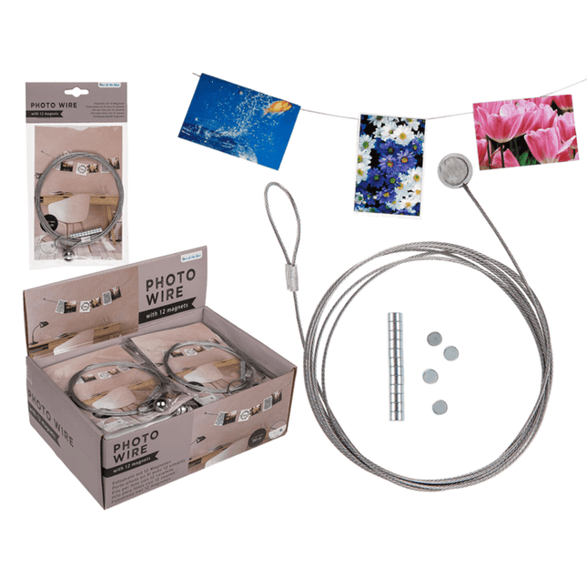 Photo steel wire with 12 magnets ,Hanging FramesBoho Photo
