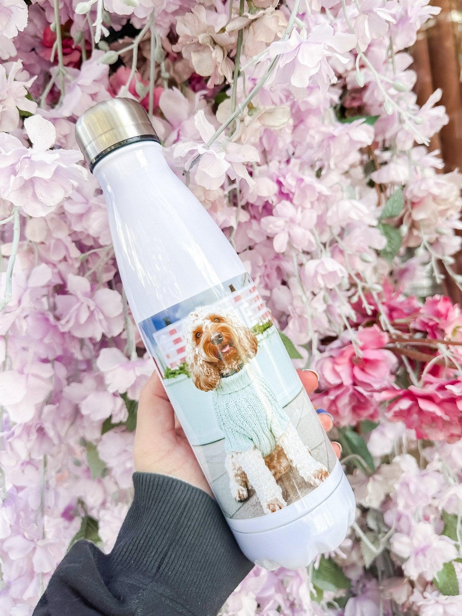 Personalised Water Bottle - Optional Text - Boho Photo