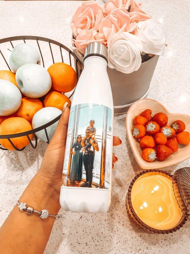 Personalised Water Bottle - Optional Text - Boho Photo