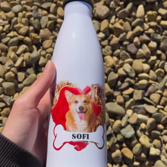Gifts for Pet Owners, personalised water bottle with photo