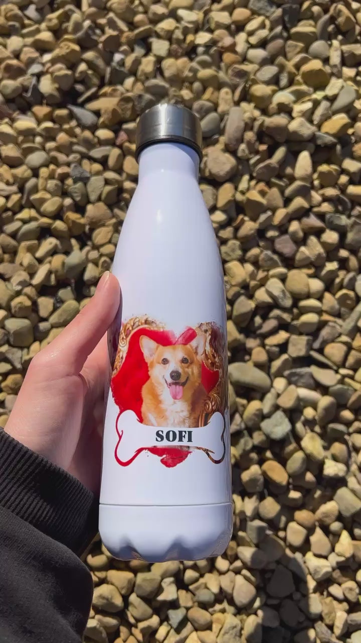Gifts for Pet Owners, personalised water bottle with photo