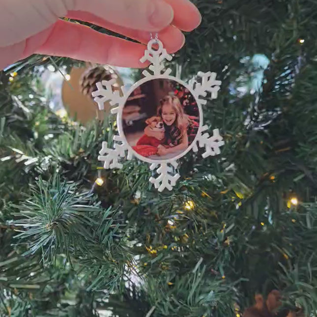 Personalised Metal Snowflake - Double sided Christmas Tree Decoration