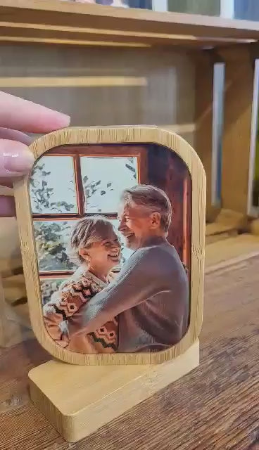 Bamboo Frame with Photo Transfer - Magnetic Base
