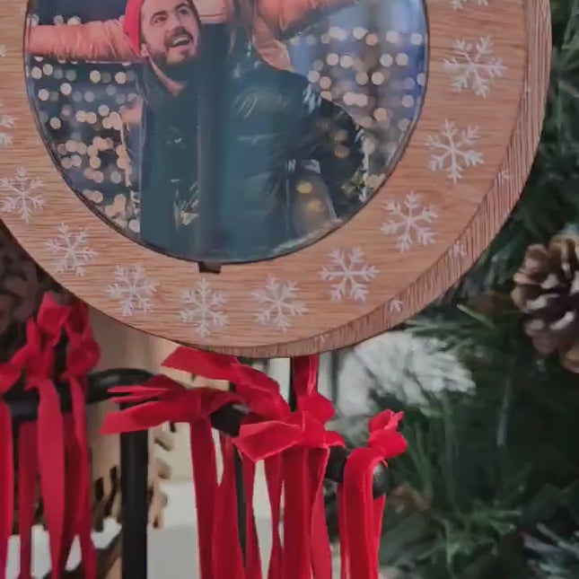 Wooden Christmas Tree Decoration - With Photo