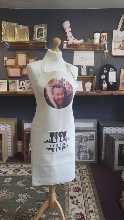 Personalised Apron with Pocket - Optional Text