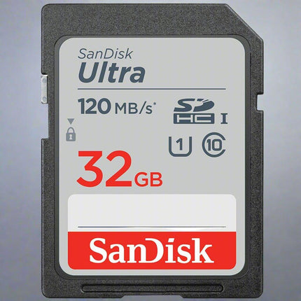 SanDisk Ultra 32GB SDHC Class 10 UHS - I SD Memory Card for Camera 120 MB/sBoho Photo