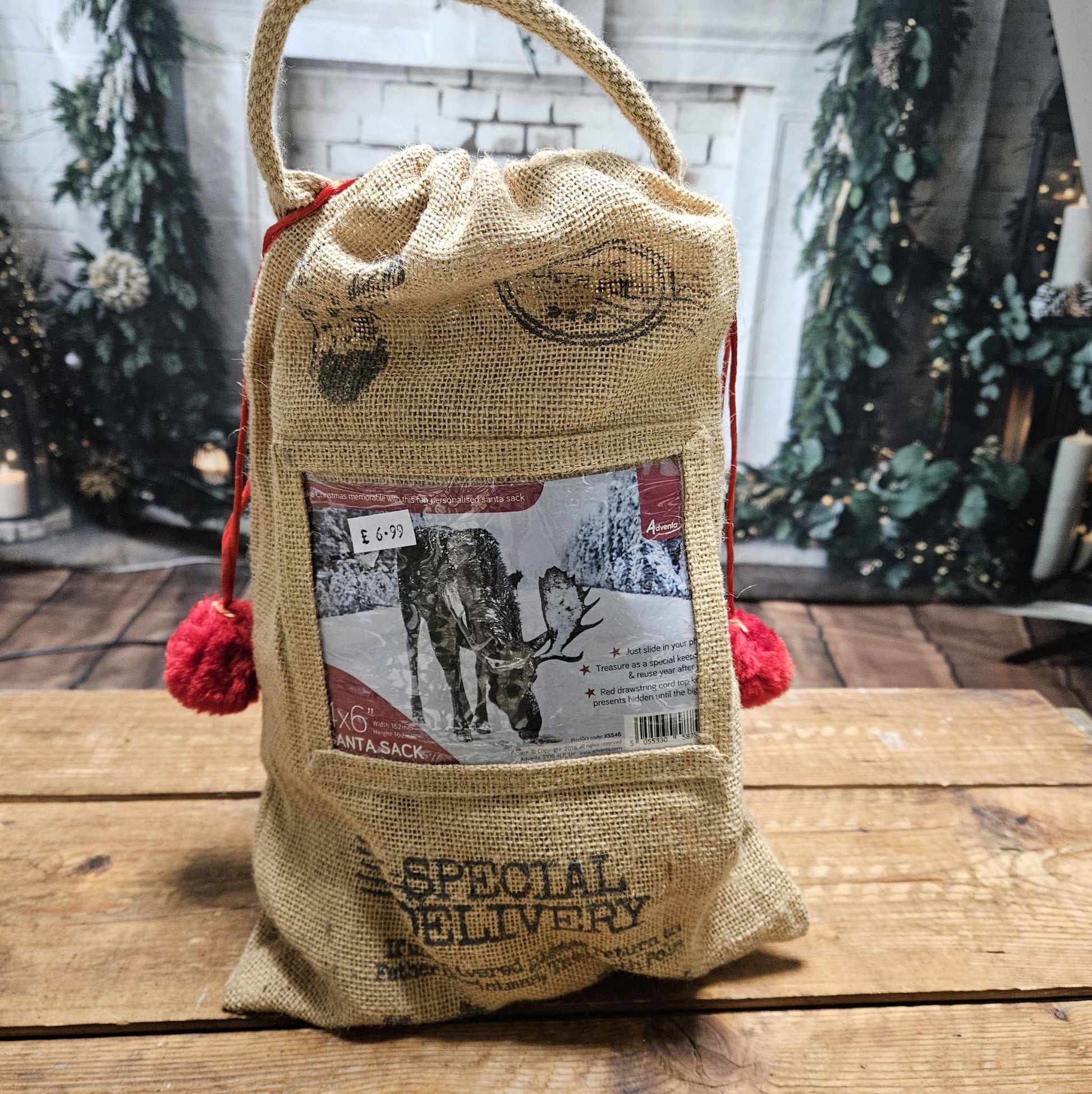 Santa Sack with space for 6x4 photoBoho Photo