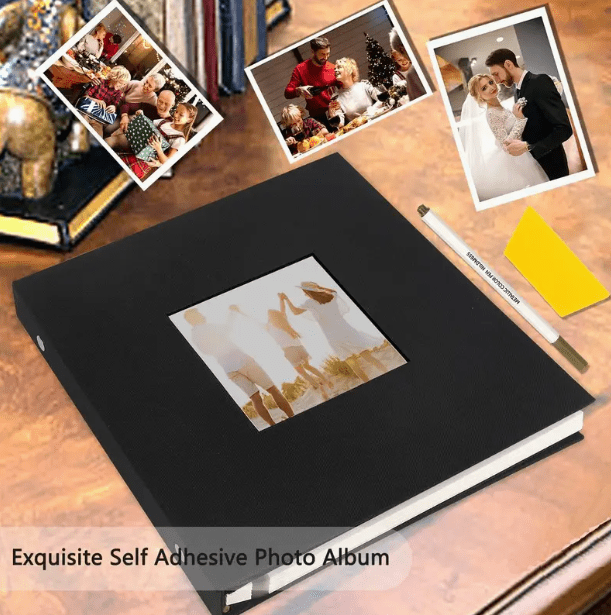 Self Adhesive Scrapbook Album 40 Pages Linen CoverFramesBoho Photo